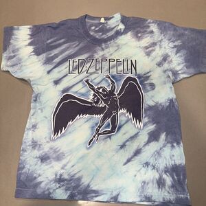 Led Zeppelin Psychedelic Band Tie Dye Single Stitch L T-Shirt USA VTG 80s 1984